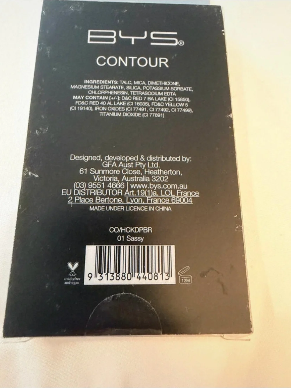 BYS Contour Trio 01 Sassy Cheek Highlight Contour Palette NEW